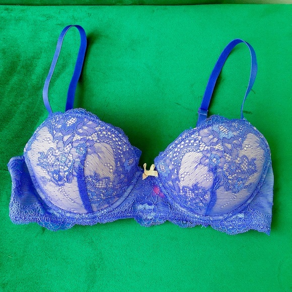 Betsey Johnson Other - Betsey Johnson periwinkle blue lace balconette bra